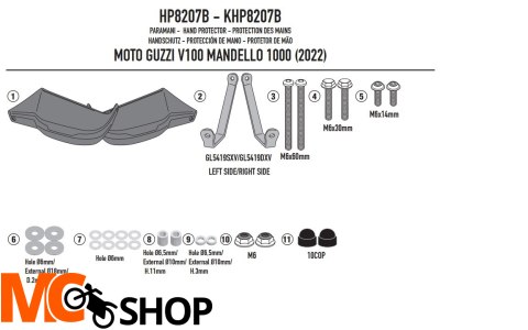 GIVI DODATKOWE HANDBARY MOTO GUZZI V100 Mandello 1