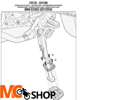 GIVI POSZERZENIE DODATKOWE STOPKI BMW G310GS 17/23
