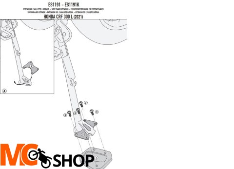 GIVI POSZERZENIE DODATKOWE STOPKI HONDA > CRF 300