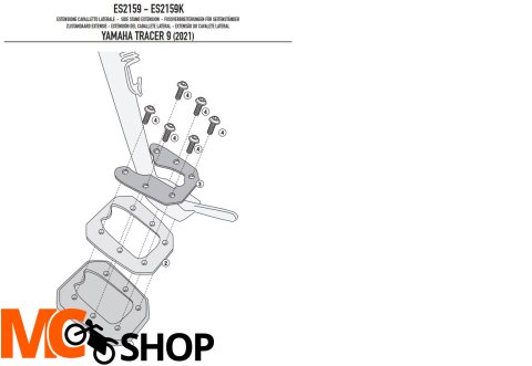 GIVI POSZERZENIE DODATKOWE STOPKI YAMAHA TRACER 9