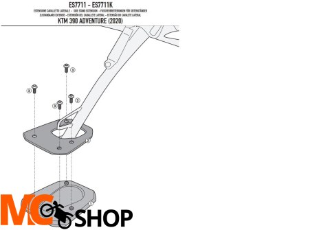 GIVI POSZERZENIE STOPKI BOCZNEJ KTM 390 Adventure