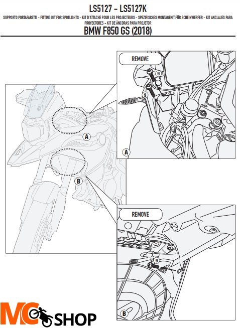 KAPPA MOCOWANIE HALOGENÓW KS310 KS322 BMW F 750GS