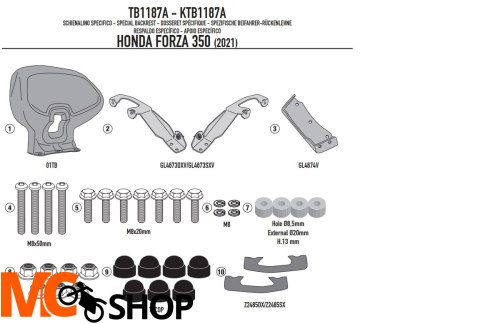 KAPPA OPARCIE PASAŻERA HONDA FORZA 125/350 '21-'22