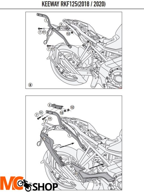 KAPPA STELAŻ KUFRA CENTRALNEGO KEEWAY RKF 125 '18-