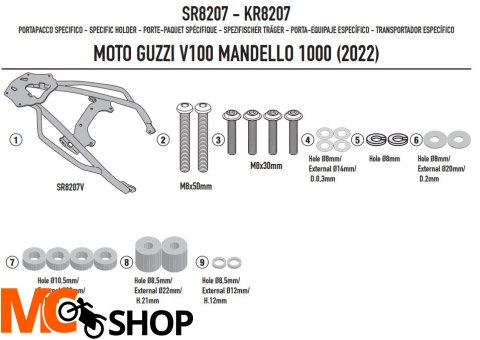 KAPPA STELAŻ KUFRA CENTRALNEGO MOTOGUZZI V100 MAN