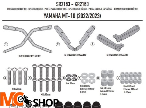 KAPPA STELAŻ KUFRA CENTRALNEGO YAMAHA MT-10 '22-23