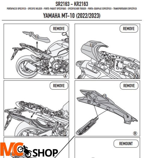 KAPPA STELAŻ KUFRA CENTRALNEGO YAMAHA MT-10 '22-23