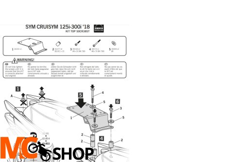 SHAD STELAŻ KUFRA TYŁ SHAD DO SYM CRUISYM 125i 300