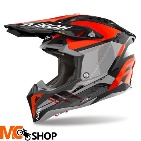 AIROH KASK OFF-ROAD AVIATOR 3 SABER ORANGE GLOSS