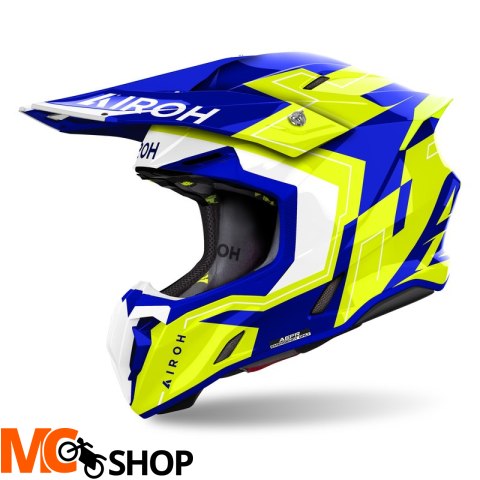 AIROH KASK OFF-ROAD TWIST 3 DIZZY BLUE/YELLOW GLOS