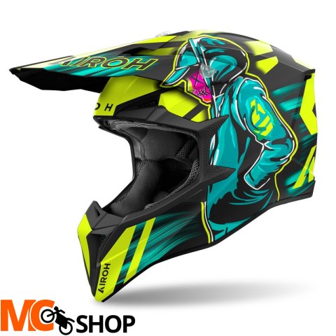 AIROH KASK OFF-ROAD WRAAAP CYBER YELLOW MATT