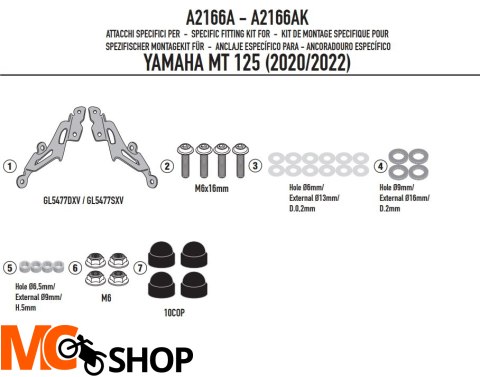 GIVI 2023 MOCOWANIE SZYBY 2166A YAMAHA MT 125 (20