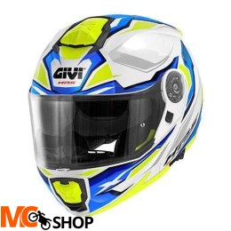 GIVI KASK SZCZĘKOWY X.27 SECTOR BIAŁY GRAFIKA FLU