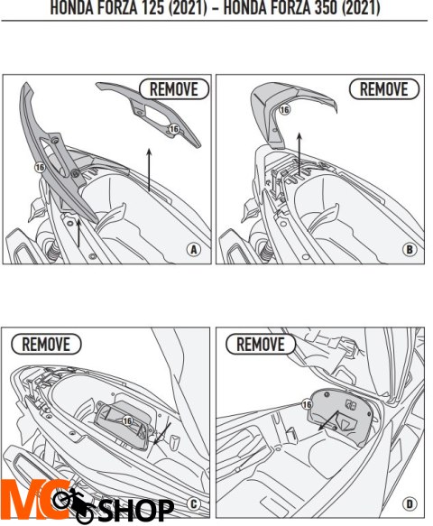 GIVI STELAŻ KUFRA CENTRALNEGO HONDA FORZA 125 /300