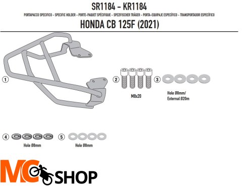 GIVI STELAŻ KUFRA CENTRALNEGO MONOLOCK HONDA CB