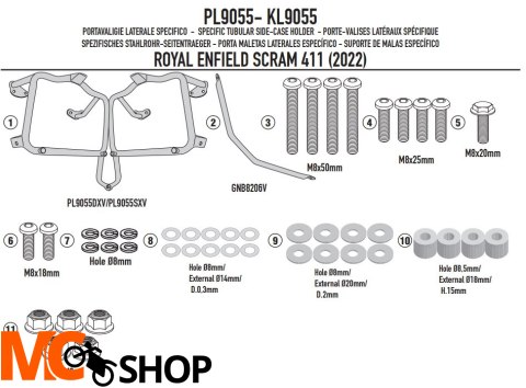 GIVI STELAŻ KUFRÓW MONOKEY ROYAL ENFIELD Scram 411