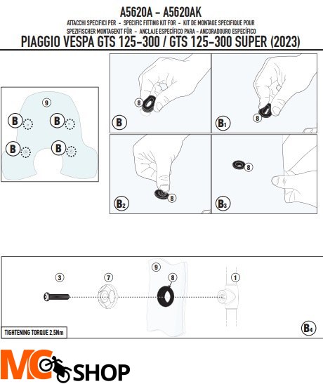 KAPPA MOCOWANIE SZYBY 1044AK PIAGGIO VESPA GTS 125