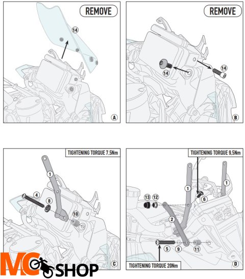 KAPPA POPRZECZKA DO MONTAŻU TOREB, MOCOWAŃ GPS/SMA