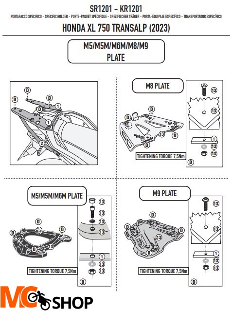 KAPPA STELAŻ KUFRA CENTRALNEGO HONDA XL 750 TRANSA