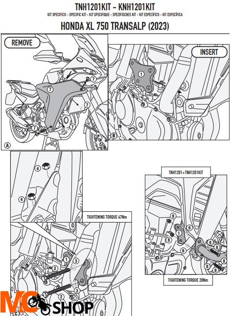 KAPPA ZESTAW MONTAŻOWY GMOLI (GÓRNE) HONDA XL 750