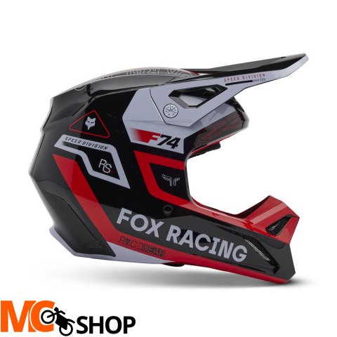 FOX KASK OFF-ROAD JUNIOR V1 RACE SPEC FLUORESC RED