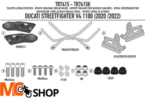 GIVI STELAŻ SAKW BOCZNYCH SERII REMOVE-X DUCATI