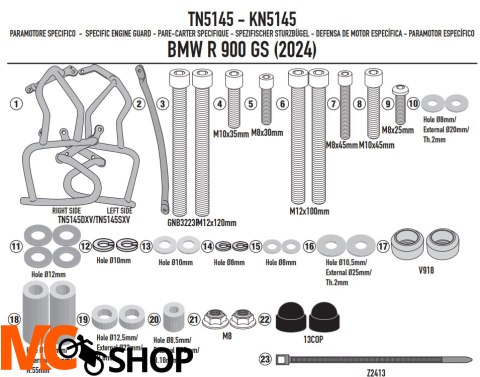 KAPPA GMOLE OSŁONY SILNIKA BMW F 900 GS '24 CZARNE