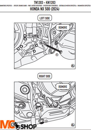KAPPA GMOLE OSŁONY SILNIKA HONDA NX 500 '24 CZARNE