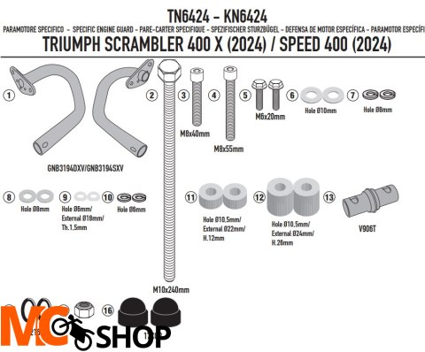 KAPPA GMOLE OSŁONY SILNIKA TRIUMPH SCRAMBLER 400 X