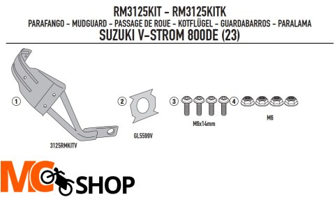 KAPPA MOCOWANIE BŁOTNIKA KRM02 SUZUKI V-STROM 800