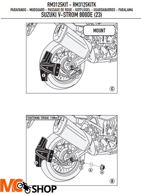 KAPPA MOCOWANIE BŁOTNIKA KRM02 SUZUKI V-STROM 800