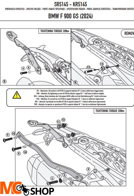 KAPPA STELAŻ KUFRA CENTRALNEGO BMW F 900 GS '24-
