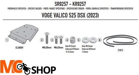 KAPPA STELAŻ KUFRA CENTRALNEGO VOGE VALICO 525 DSX