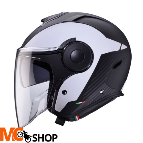 CABERG KASK JET Z BLENDĄ SOHO MILANO BIAŁY/CZ MAT
