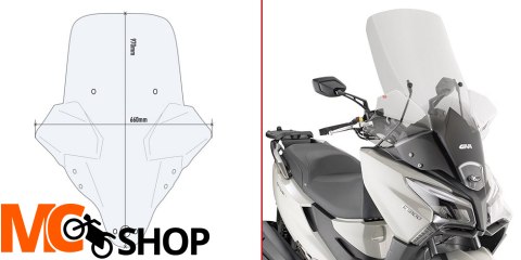 GIVI 6115DT SZYBA PRZEZROCZYSTA 97 x 66 KYMCO X-T