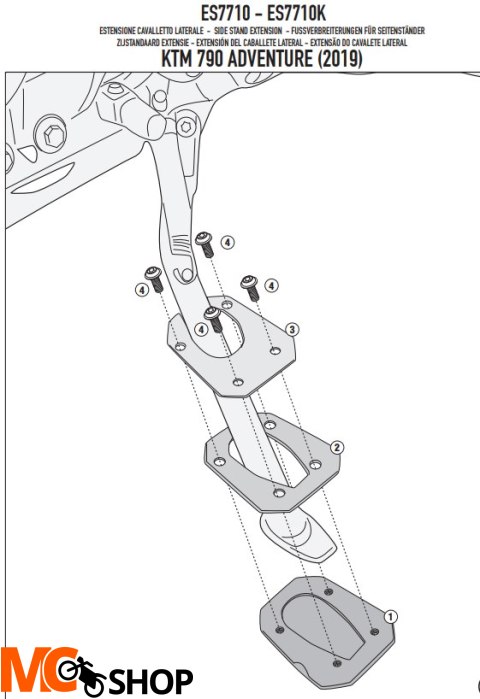 GIVI POSZERZENIE DODATKOWE STOPKI KTM 790 Adventur