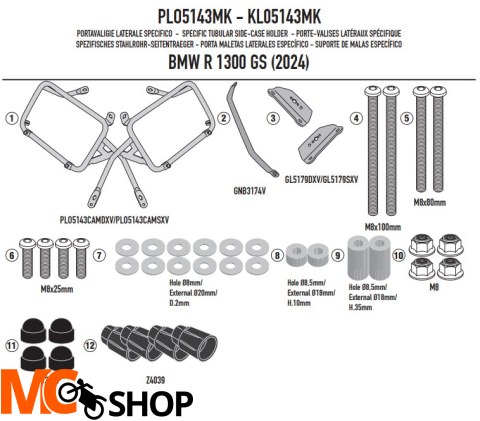 GIVI STELAŻ KUFRÓW BOCZNYCH ONE-FIT MONOKEY BMW R