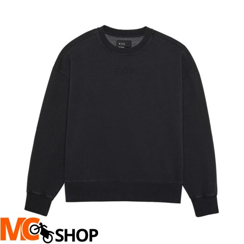 FOX BLUZA WORDMARK OVERSIZED FLEECE CREW BLACK