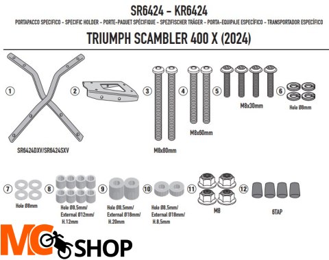 GIVI STELAŻ KUFRA CENTRALNEGO MONOLOCK TRIUMPH SC