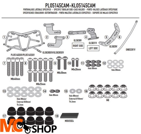 GIVI STELAŻ KUFRÓW BOCZNYCH OUTBACK BMW R 1300 GS