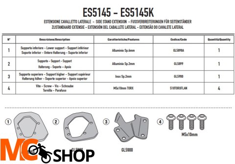 GIVI POSZERZENIE DODATKOWE STOPKI BMW F900GS 2024