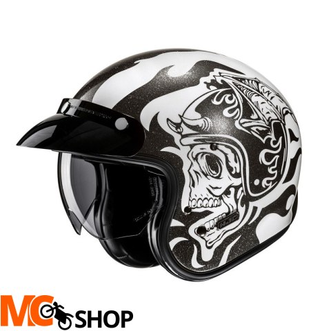 HJC KASK OTWARTY V31 FLAME WHITE/BLACK