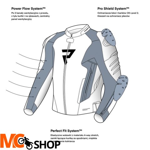 REBELHORN KURTKA SKÓRZANA VELOCE BLACK/GREY/FL YEL