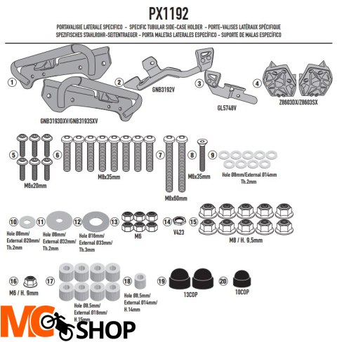 GIVI STELAŻ KUFRÓW BOCZNYCH V37 HONDA NC750X 21 >4
