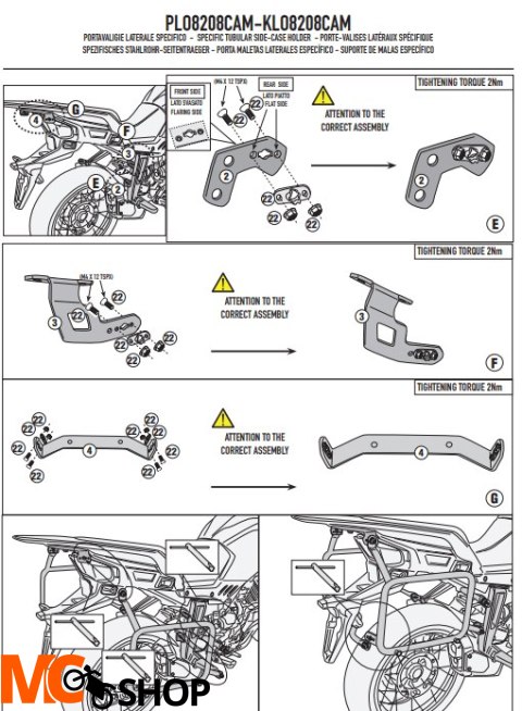 KAPPA STELAŻ KUFRÓW BOCZNYCH MONOKEY CAM SIDE MOT