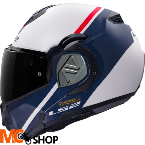 LS2 KASK SYSTEMOWY FF906 ADVANT SWIPE WHITE BLUE