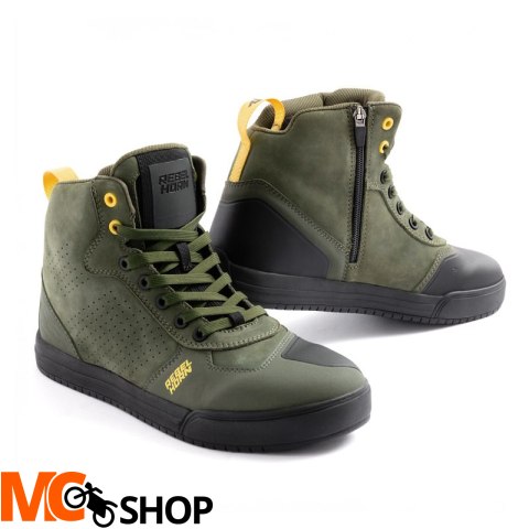 REBELHORN BUTY MOTOCYKLOWE SKÓRZANE SPIKE OLIVE