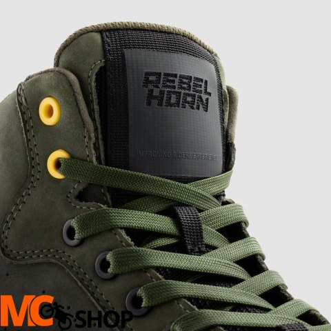 REBELHORN BUTY MOTOCYKLOWE SKÓRZANE SPIKE OLIVE