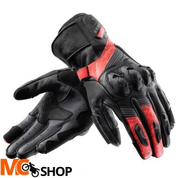 REBELHORN RĘKAWICE SKÓRZANE VIPER BLACK/GR/FLU RED