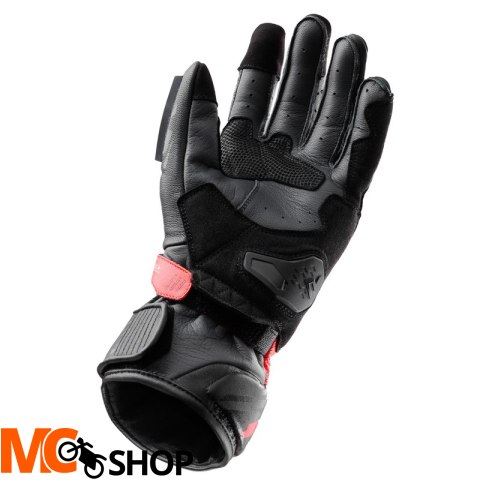 REBELHORN RĘKAWICE SKÓRZANE VIPER BLACK/GR/FLU RED